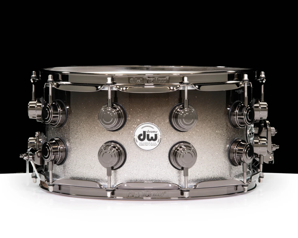 DW Collector's 7x14 Maple SSC Snare Drum - Silver to Black Sparkle Fade (1380128)