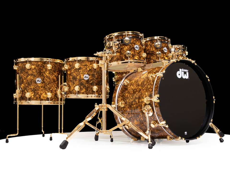 DW Collector's 7pc Maple SSC Kit - Gold Abalone w/Gold Hardware