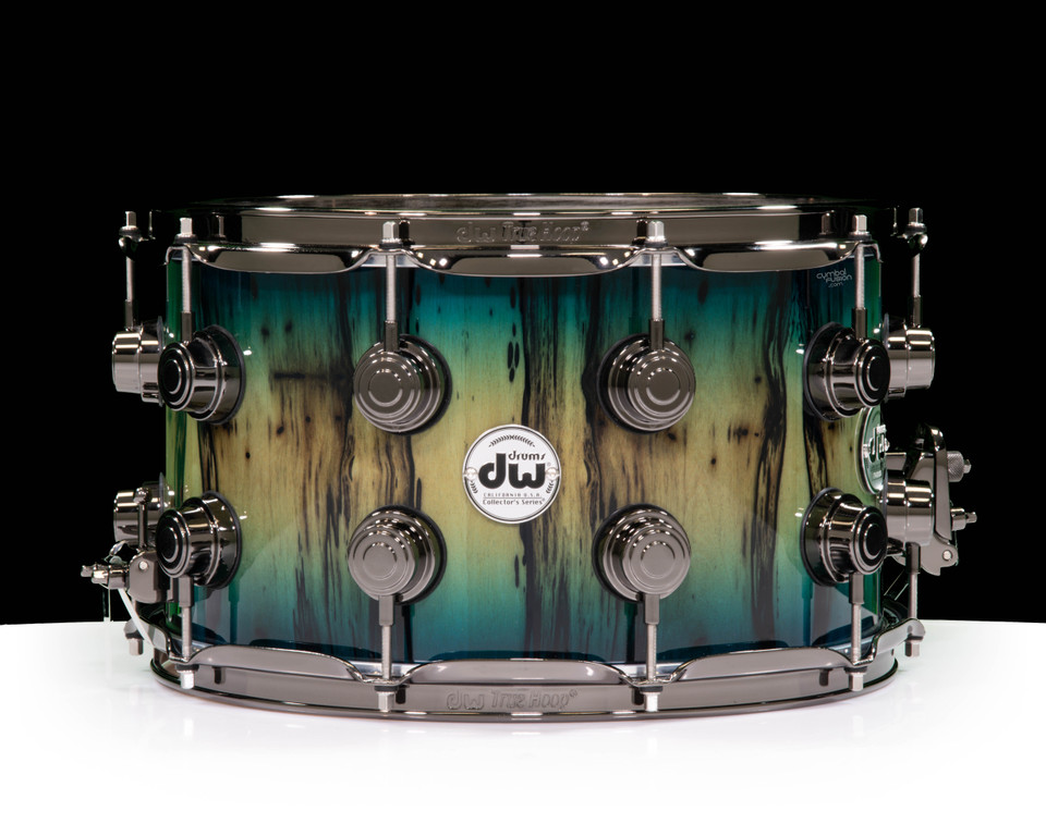 DW Collector's Series 7x14 Snare Regal to Royal Burst - Exotic Ebony Ivory 