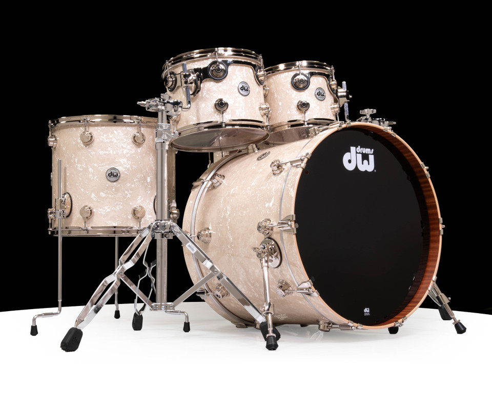 DW Collector's 5pc Maple Mahogany Kit - Vintage White Marine w/ Nickel