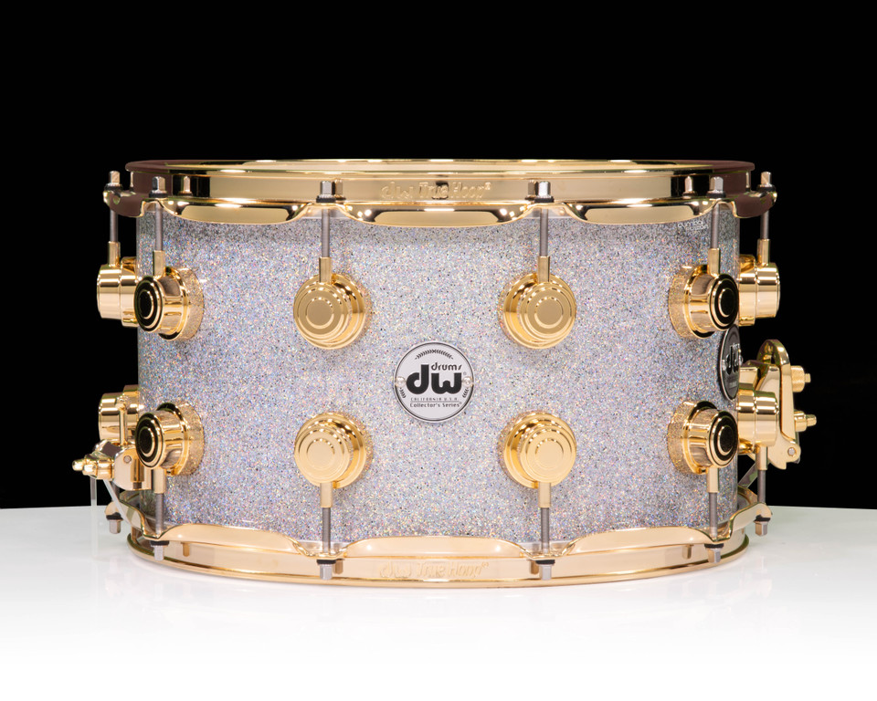 DW Collector's 8x14 Maple Mahogany Diamond Nebula Snare - Gold Hardware