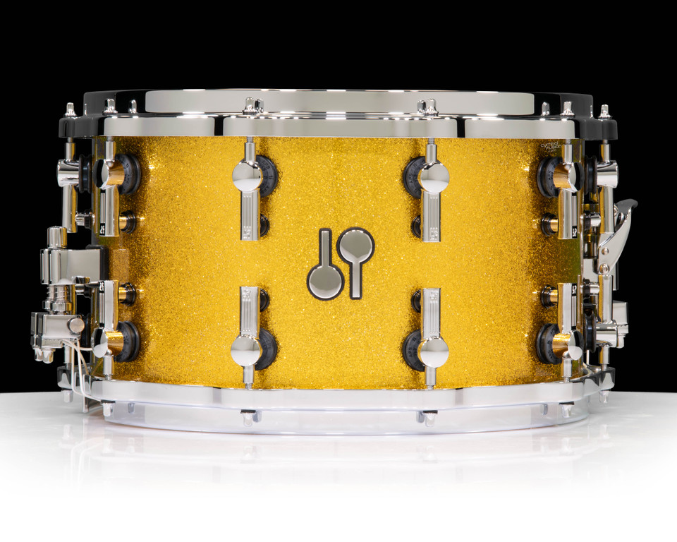 Sonor SQ2 14x8 Vintage Maple Snare - Gold Sparkle w/ Hella Hoops