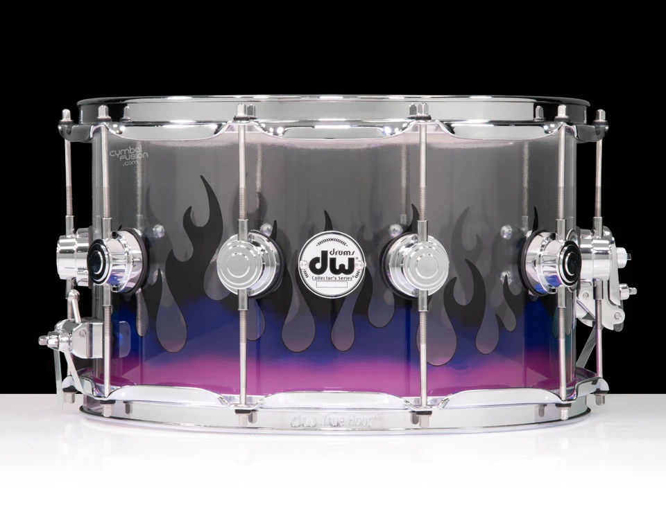 DW Collector's Anniversary Acrylic 8x14 Snare - Purple Fade Flame