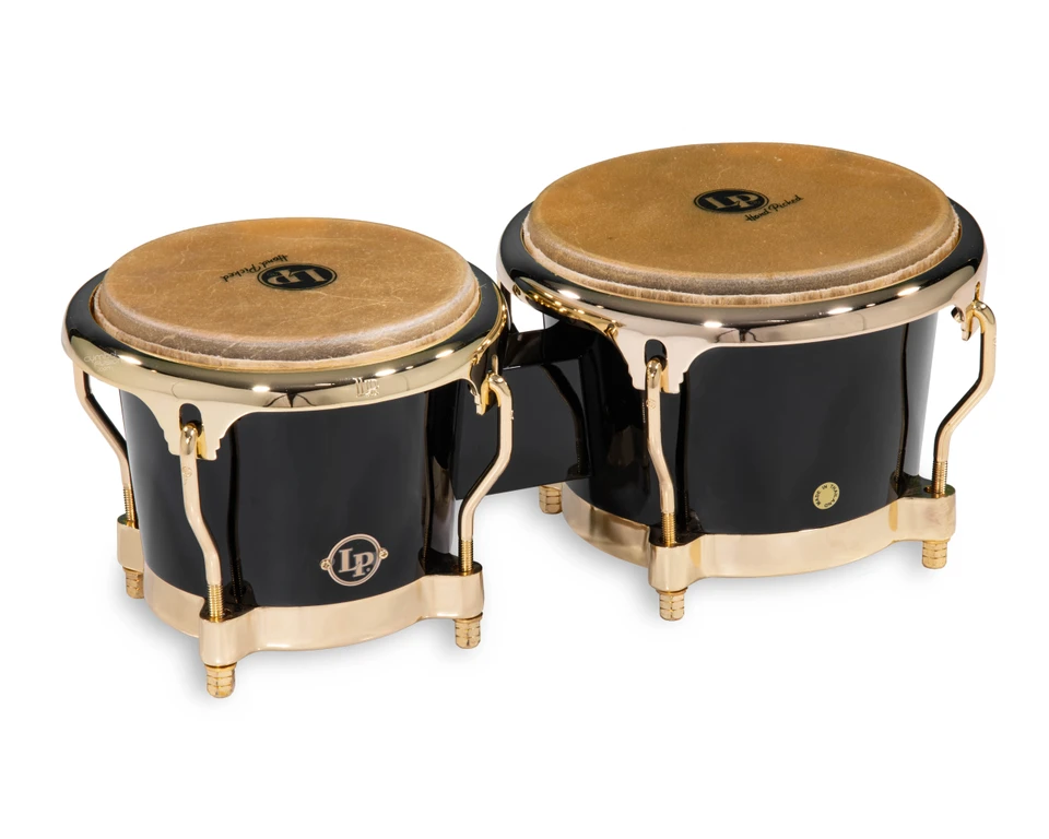 LP Limited Edition Mango Bongo Set - Piano Black w/Gold Hardware