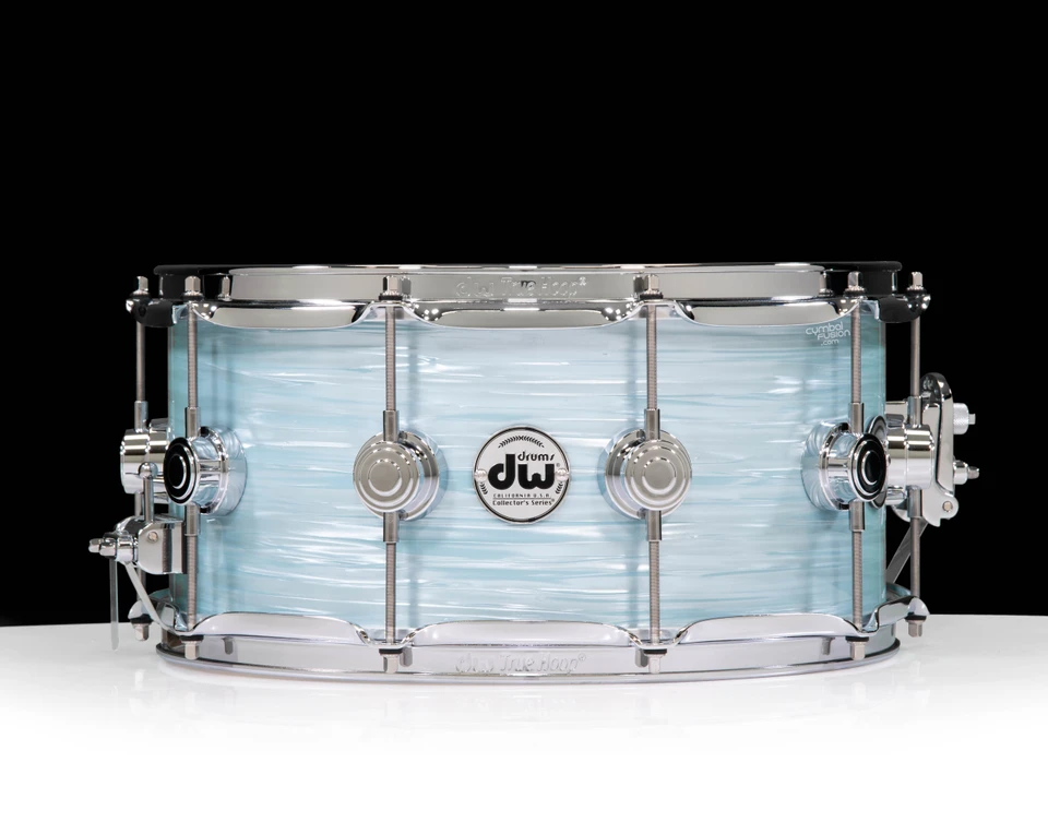 DW Collector's 6.5x14 SSC Maple Snare - Pale Blue Oyster w/Chrome HW