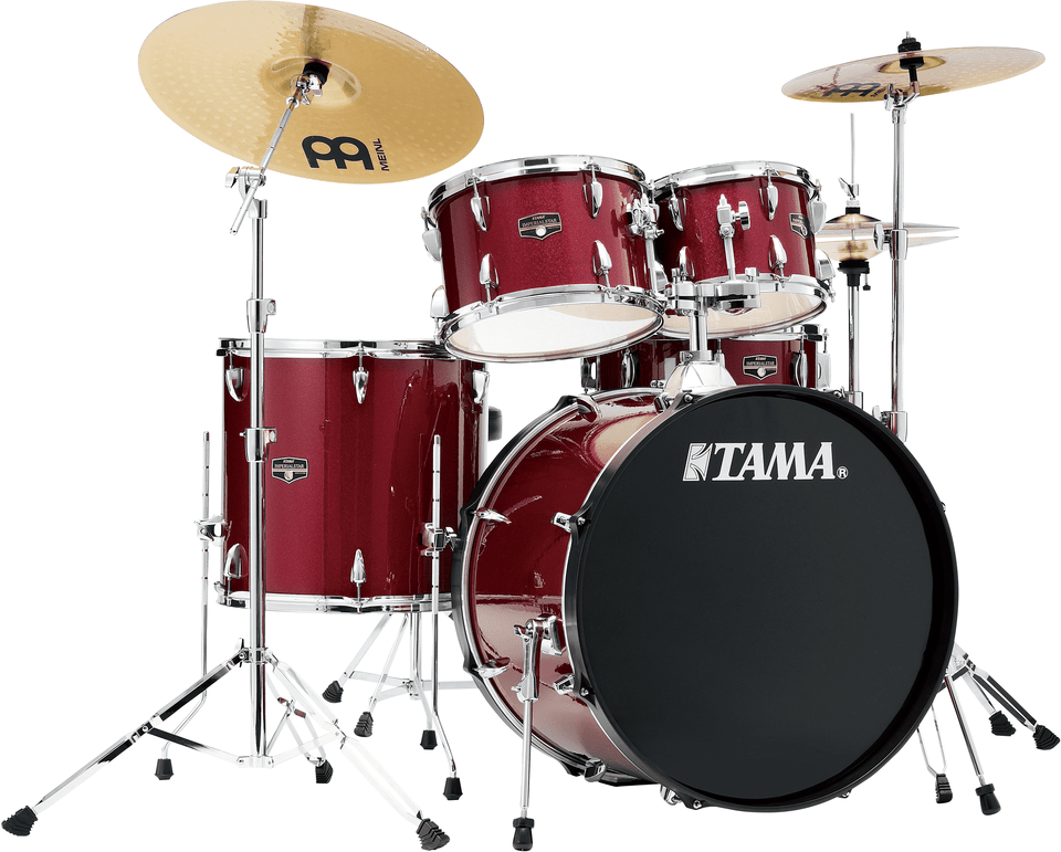 Tama ImperialStar 5pc Complete Drum Set W/ Meinl Cymbals, Hardware, Throne - Candy Apple Mist