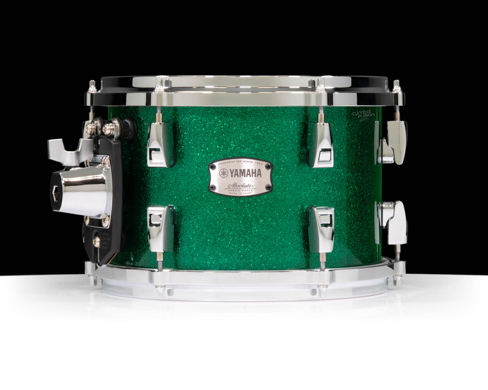 Yamaha Absolute Hybrid Maple 10x7 Tom - Jade Green Sparkle front view