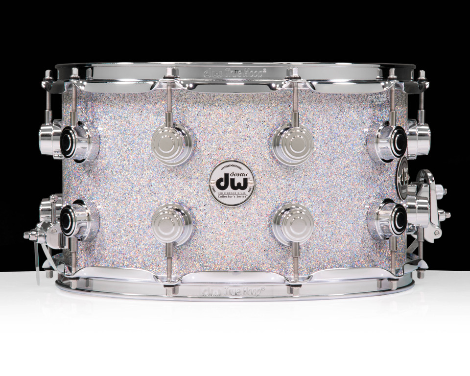 DW Collector's SonicPly 8x14 Snare - Diamond Nebula with Chrome Hardware front view