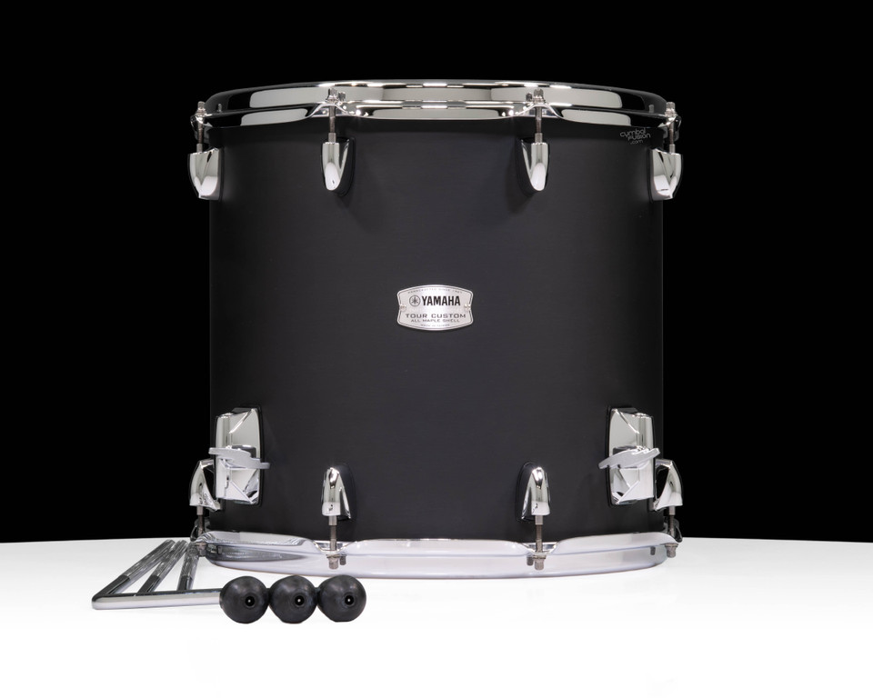 Yamaha Tour Custom 14”x13” Floor Tom – Licorice Satin (TMF-1413LCS) front view