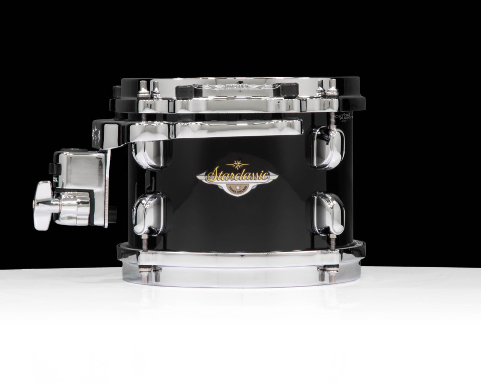 Tama Starclassic Maple 6”x8” Tom – Piano Black w/ Chrome Hardware (MAT0806PBK) front view