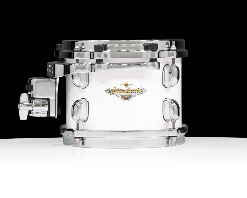 Tama Starclassic Maple 6”x8” Tom – Piano White w/ Chrome Hardware (MAT0806PWH) front view