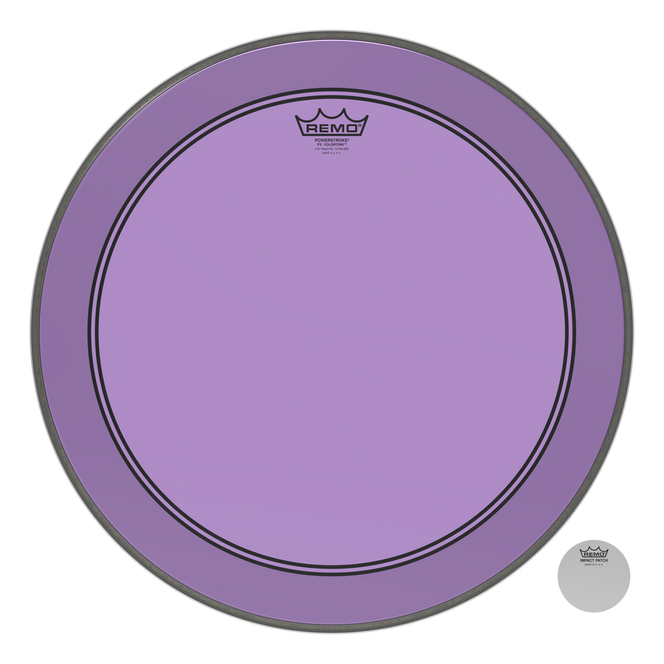 Remo Powerstroke P3 Colortone Purple Bass Drumhead, 20"