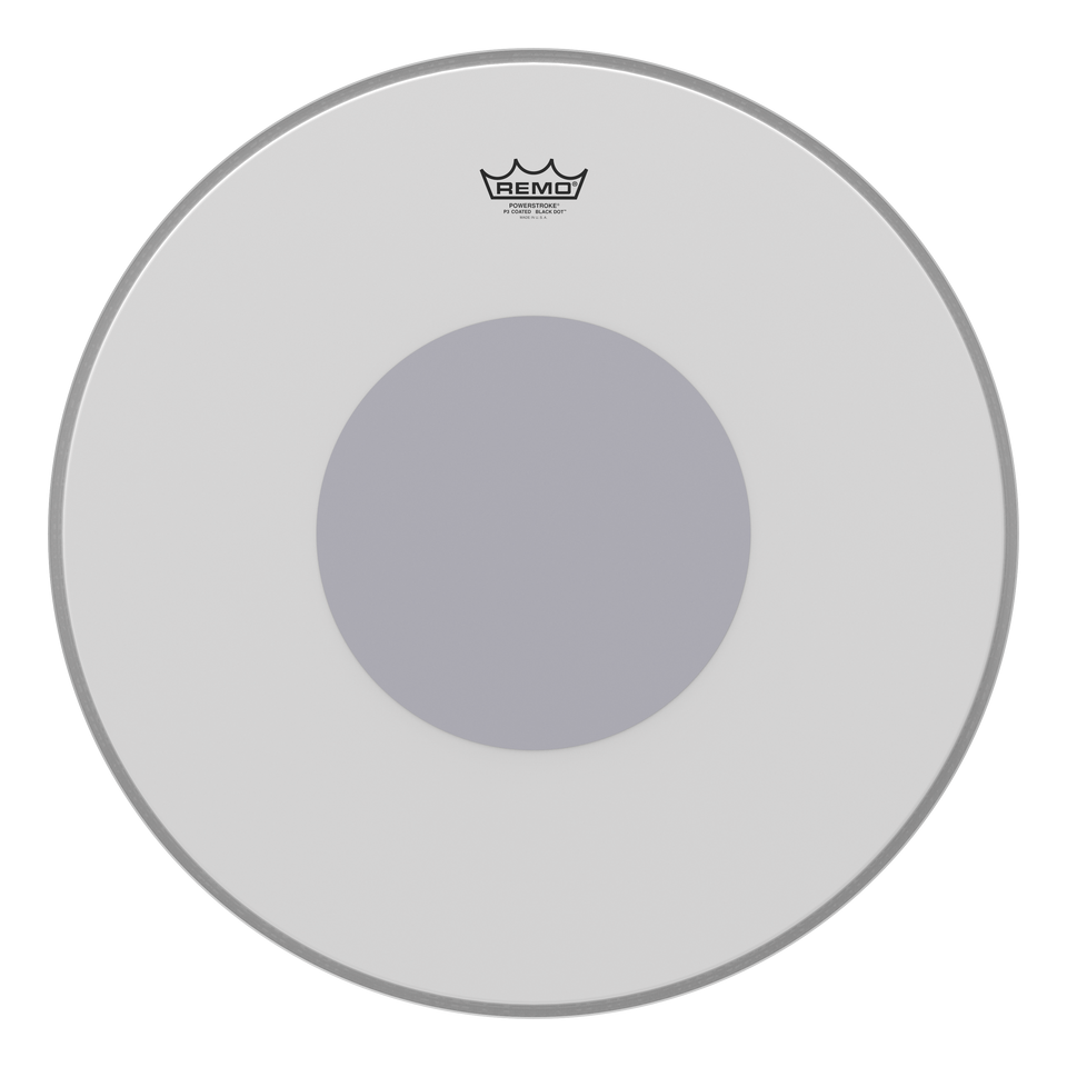 Remo Powerstroke P3 Coated Black Dot Bass Drumhead - Bottom Black Dot, 22"