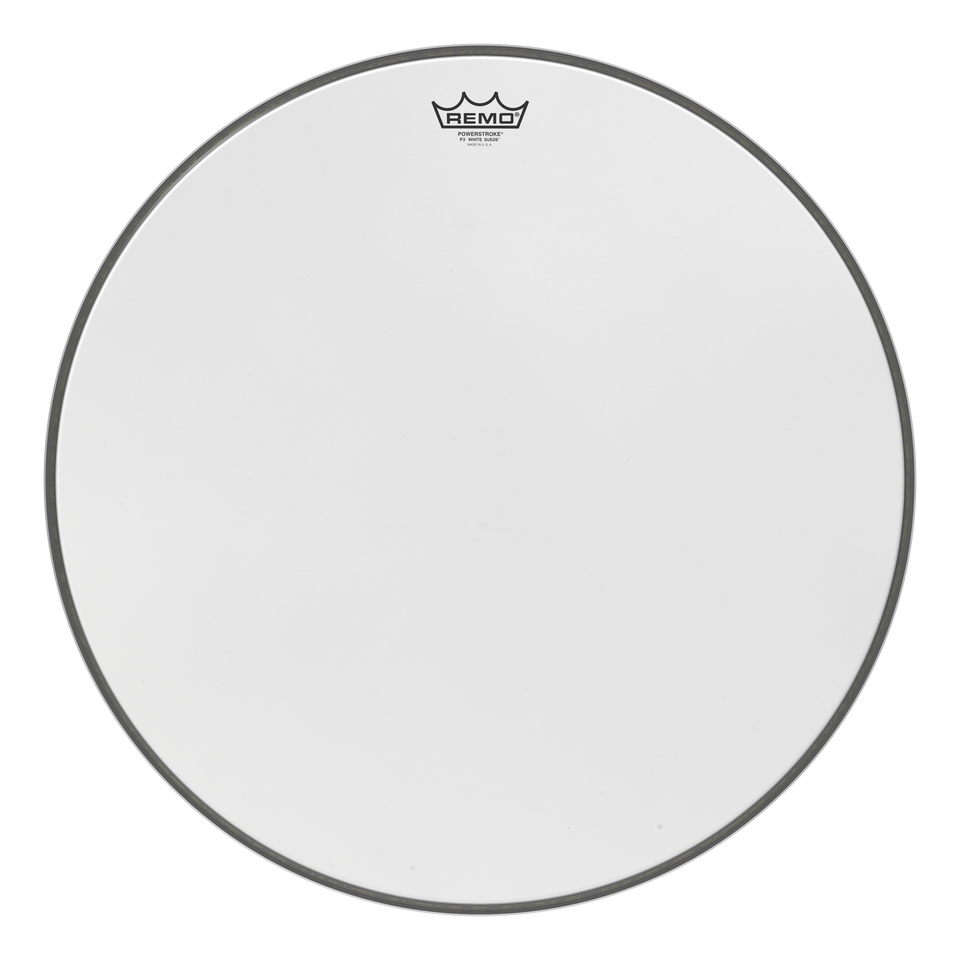 Remo Powerstroke P3 White Suede Bass Drumhead, 22"
