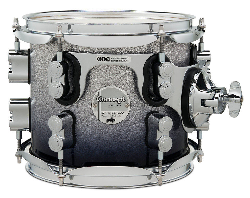 PDP Concept Maple 7x8 Suspended Tom Silver to Black Fade Lacquer with Chrome Hardware product image 1