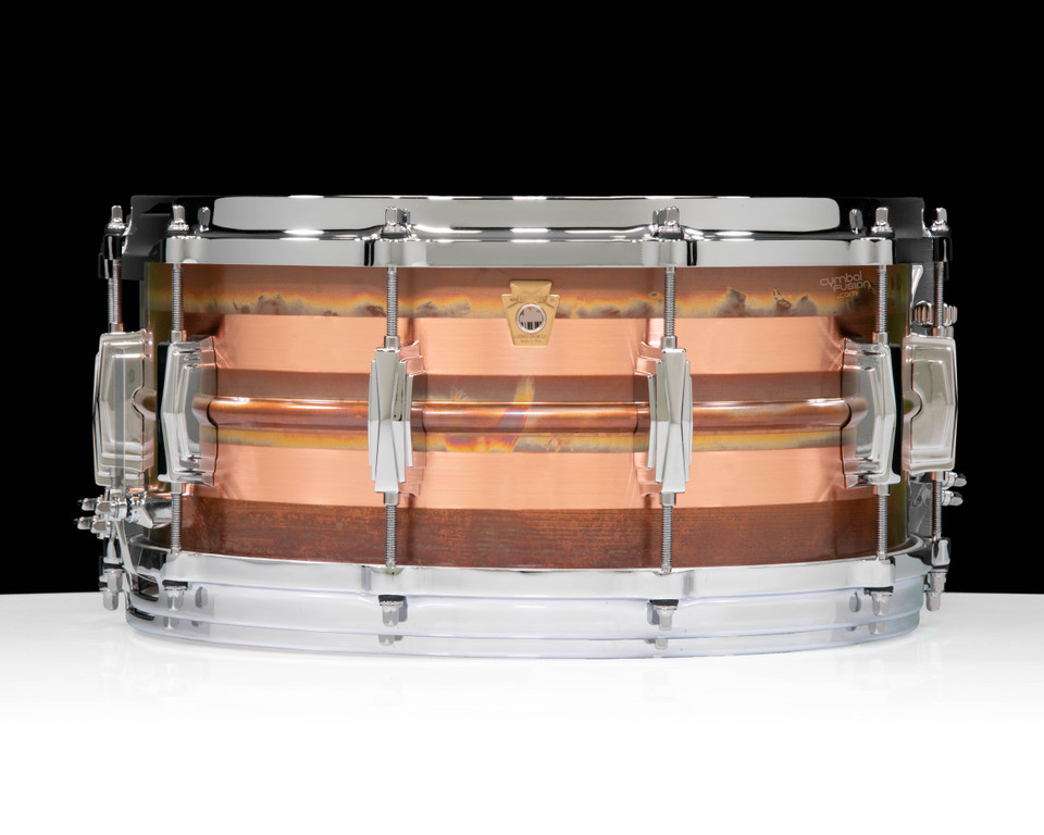 Ludwig 6.5X14 Raw Striped Copper Snare Drum