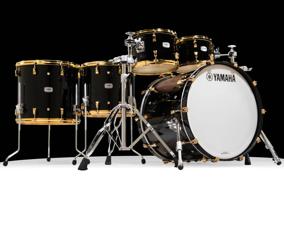 Yamaha PHX Shell Pack Solid Black Gold 10/12/14/16/22 front view