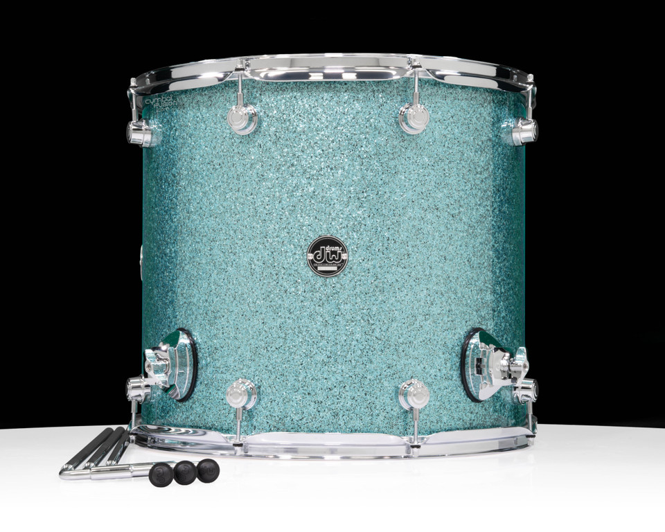 DW Performance Series 16x18 Floor Tom - Aqua Glass front view