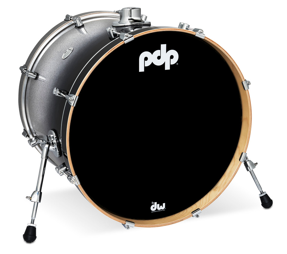 PDP Concept Series Maple Bass Drum, 18x22, Silver to Black Fade Lacquer w/Chrome Hardware product image