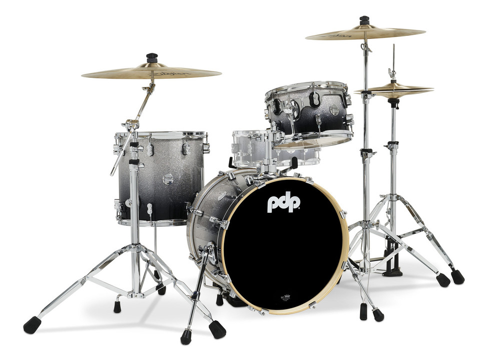 PDP Concept Maple Series 3-Piece Bop Shell Pack, Silver/Black Fade Lacquer product image
