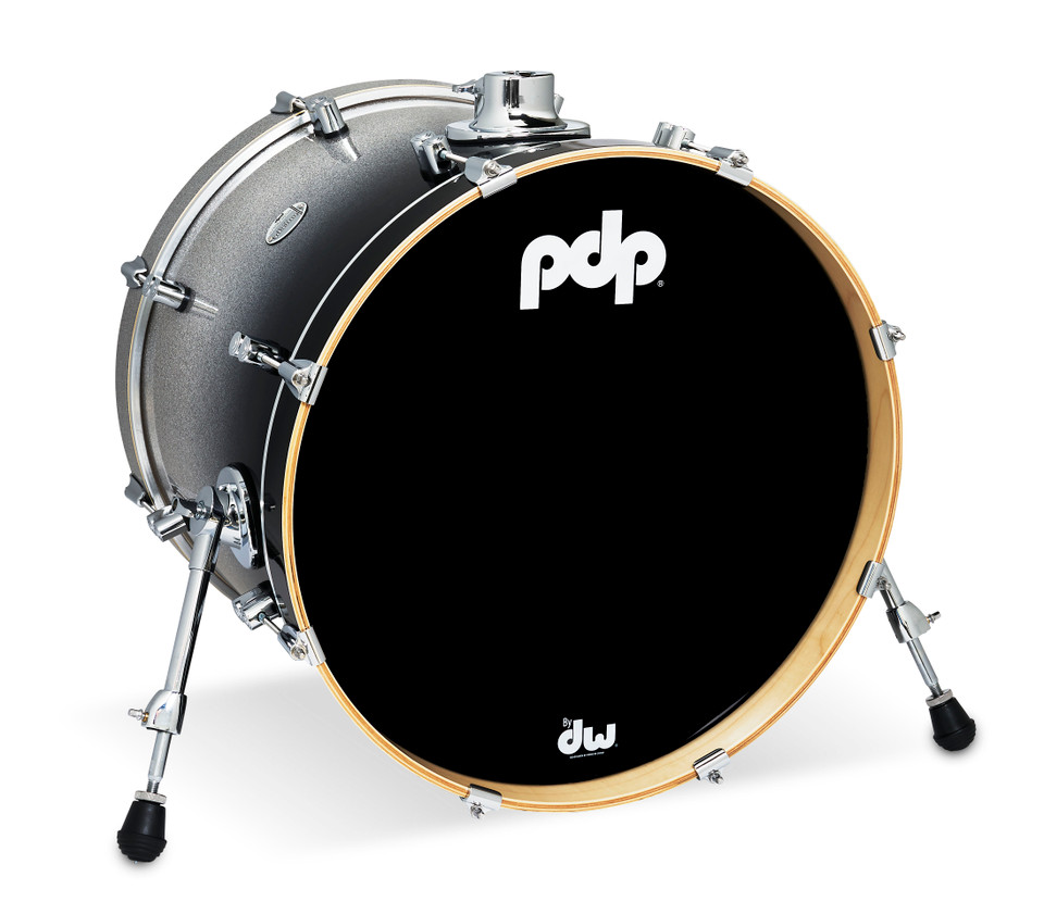 PDP Concept Series Maple Bass Drum, 16x20, Silver to Black Fade w/Chrome Hardware product image