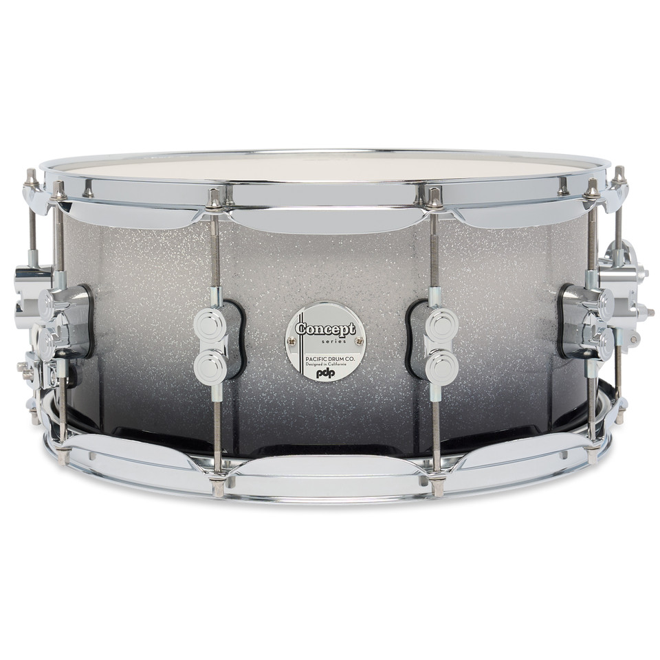 PDP Concept Maple 6.5x14 Silver to Black Sparkle Fade Lacquer Snare product image