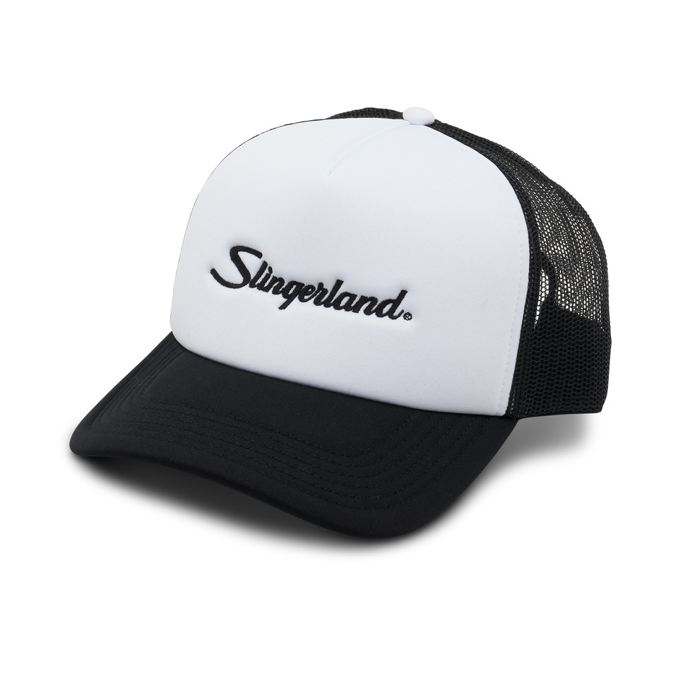 Slingerland Trucker Hat Script Black And White product image