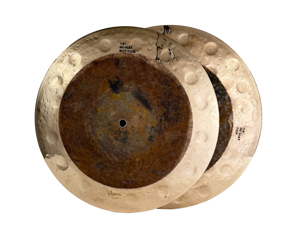 Aqua Tidal 14 in. Hi-Hat Cymbals front view