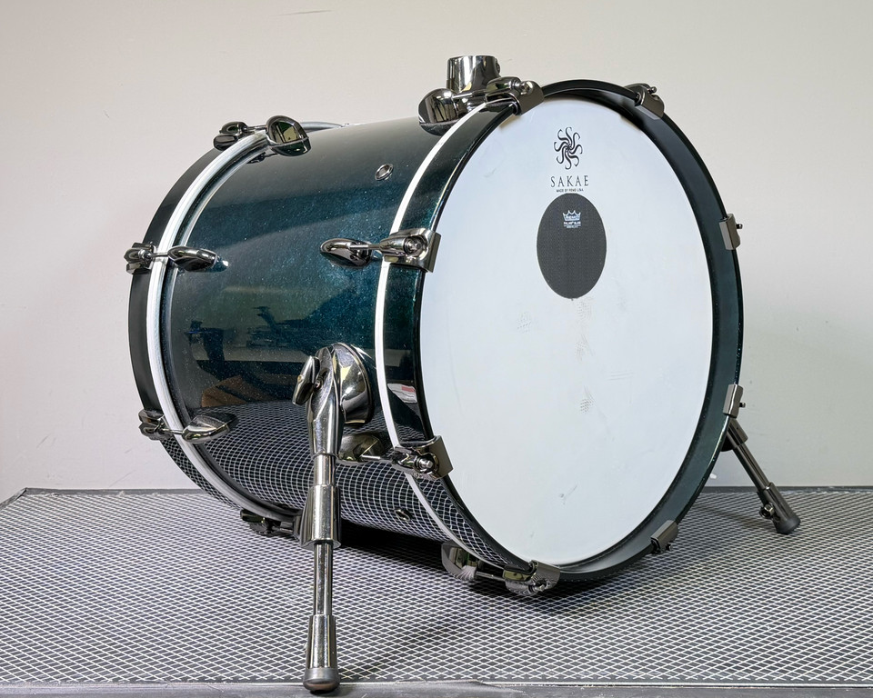 Used Sakae Celestial Bass Drum 16x18 Dark Green Sparkle