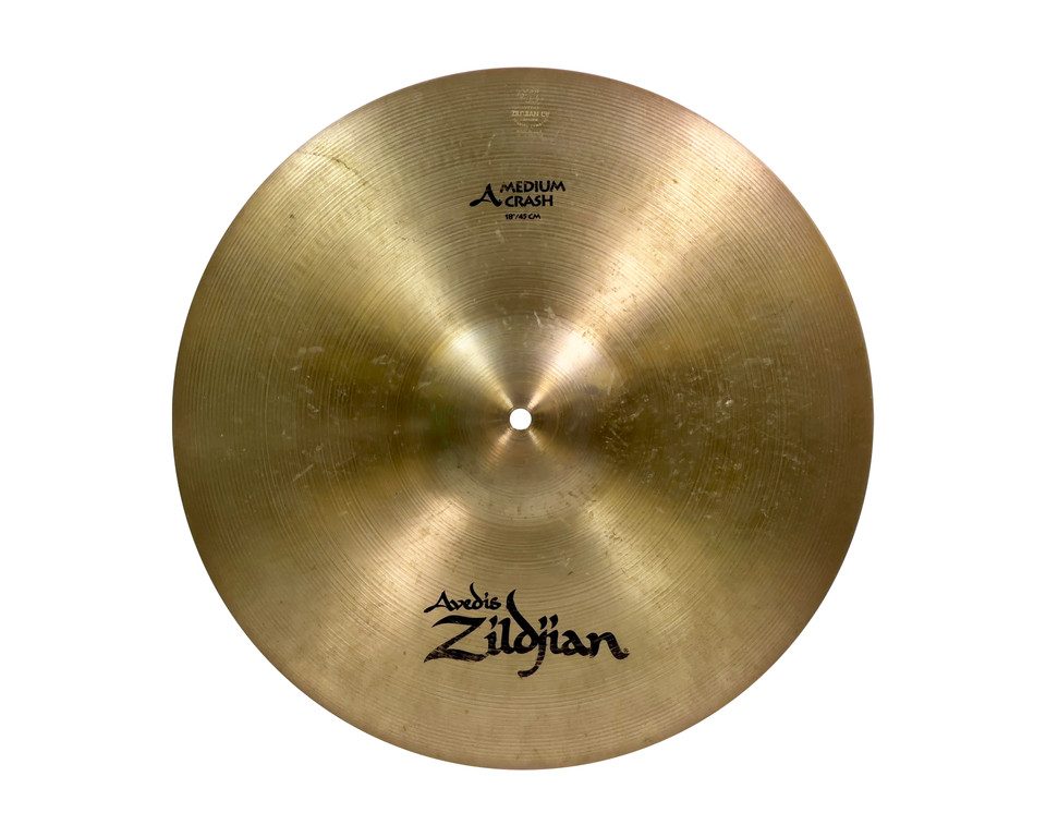 Used Zildjian 18" A Medium Crash Cymbal front view