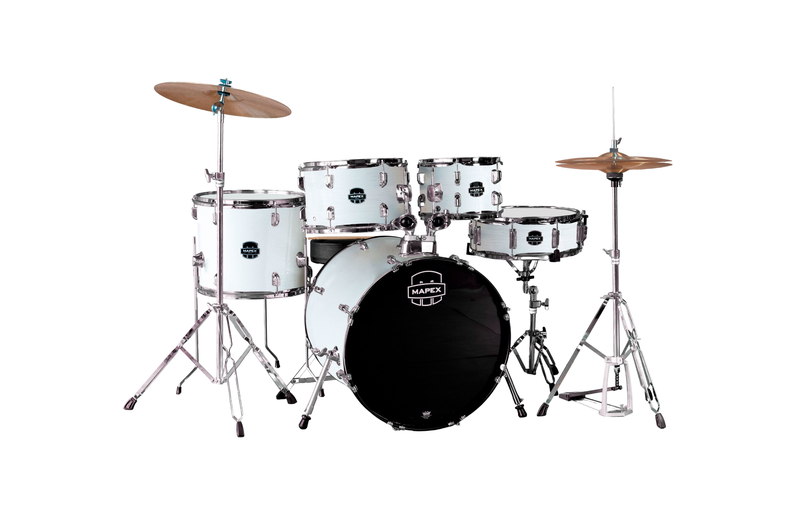 Mapex Comet 5 Piece Complete Setup 18" Bd White Thin Grain product image