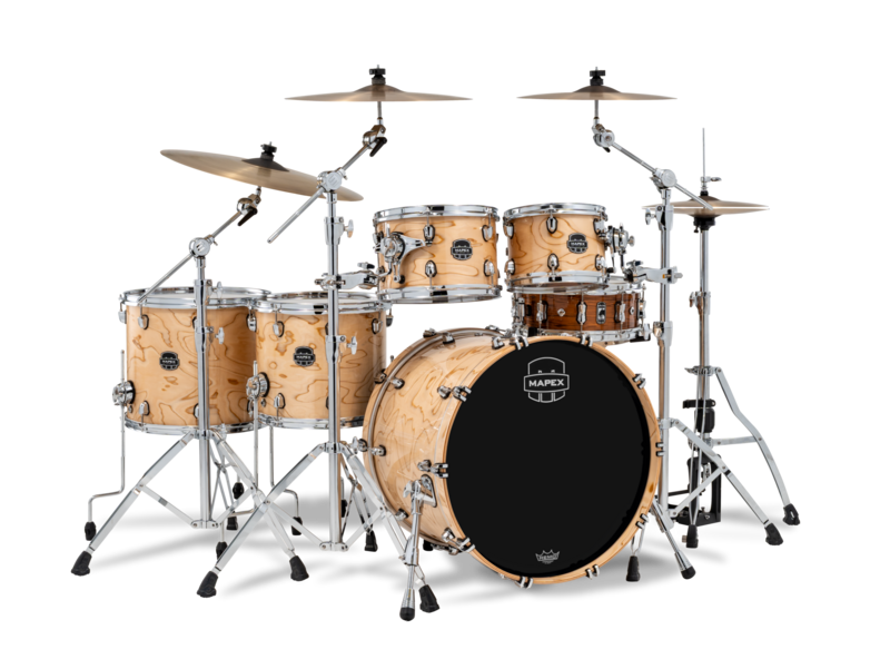 Mapex Saturn VI Studioease 5 Piece Shell Pack Without Snare Exotic Natural Burl product image