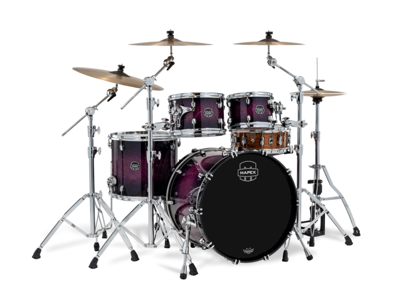 Mapex Saturn VI Rock 4 Piece Shell Pack Without Snare Royal Purple Burst product image