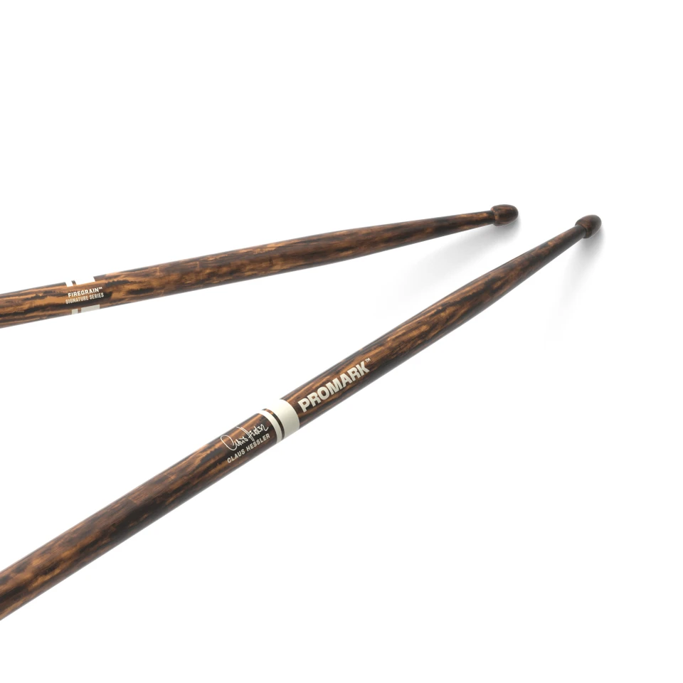 Promark Claus Hessler ActiveGrip Clear, FireGrain Hickory Drumstick, Wood Tip product image 1