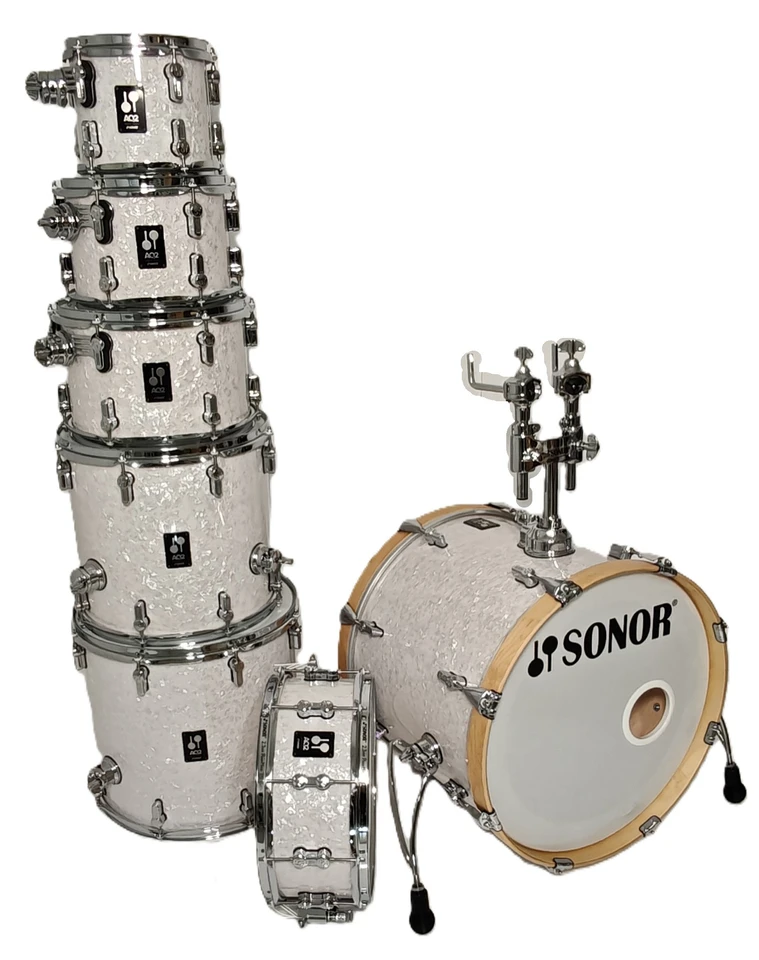 Used - SONOR AQ2 Studio Maple 7pc/20in Bass - White Marine Pearl, 8/10/12/14/16/20/14S