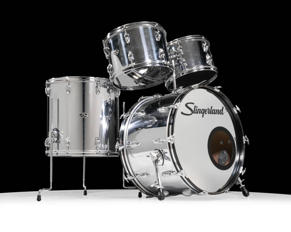 Vintage Slingerland 4pc Shell Pack - Chrome Finish - front view