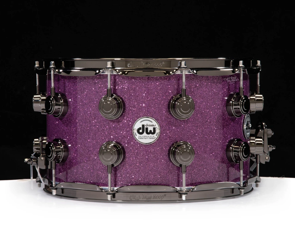 DW Collector's Sonicply Maple 8x14 Snare - Purple Glass w/ Black Nickel