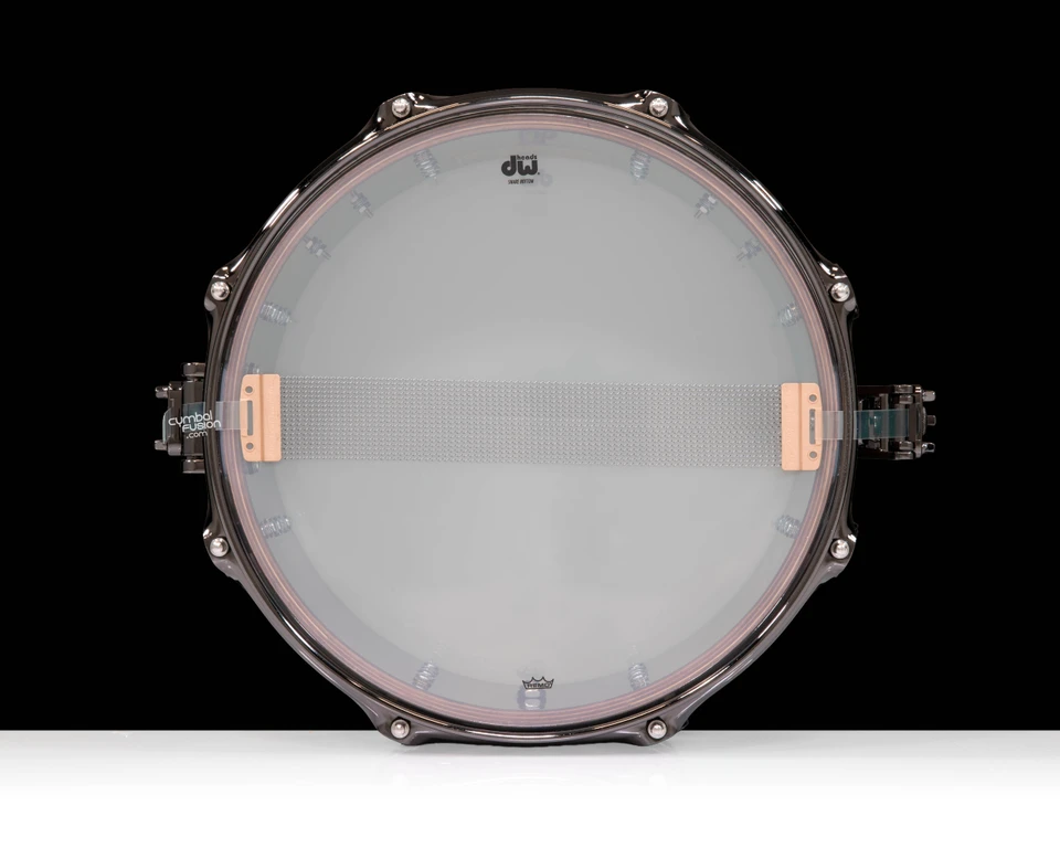 DW Collector's Series 7x13 Snare - Santos Rosewood, Natural Hard Satin Lacquer, 2 row Black Nickel Hardware