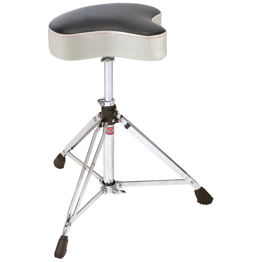 Gibraltar 6608MSW Double Braced Throne Base Moto Seat in Silver White