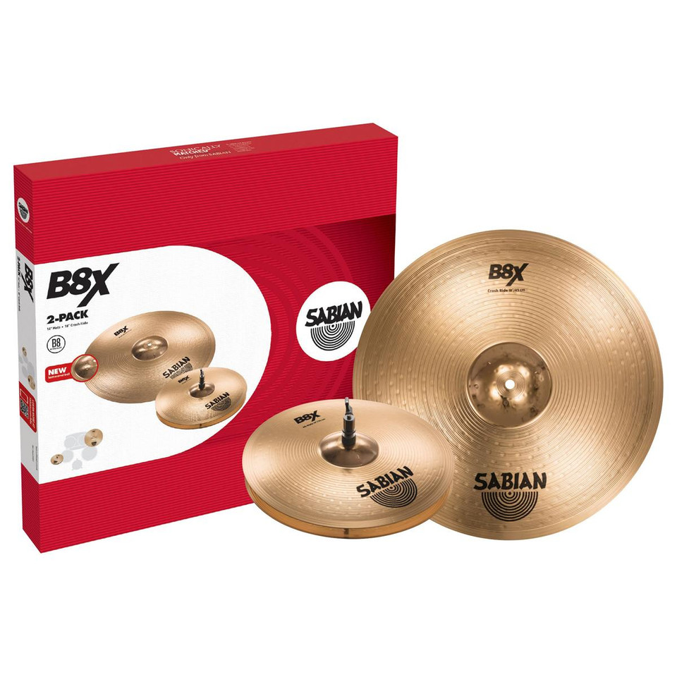 Sabian B8X 4-Piece Cymbal Pack Free 14" Crash 45002X-14