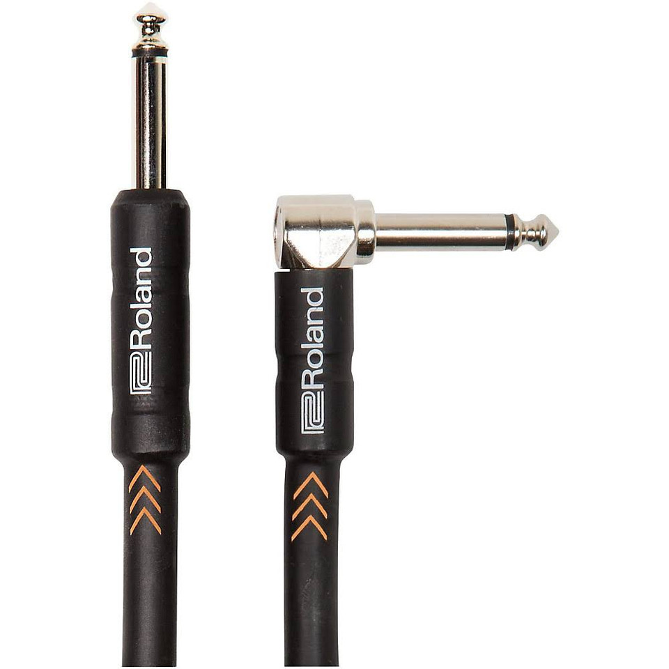 Roland 5ft Instrument Cable, Angled/Straight 1/4 jack - Black Series RIC-B5A