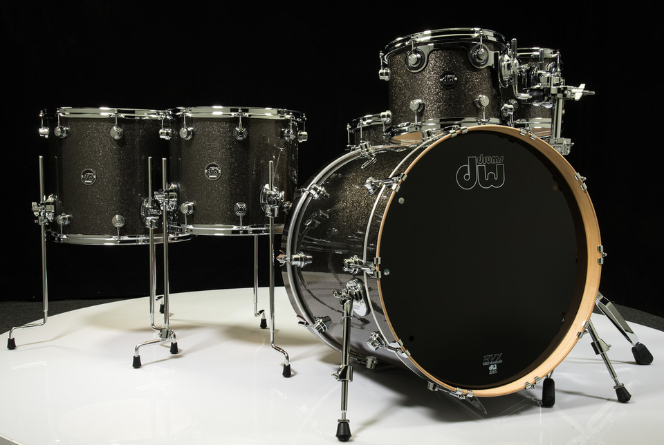 DW Performance Series 6pc Drum Kit Pewter Sparkle 10/12/14/16/22/14SD
