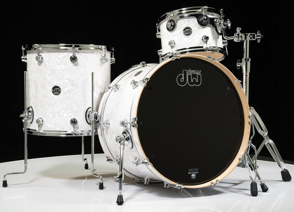 DW Performance Series 3pc Drum Kit White Marine 12/16/22 Shallow