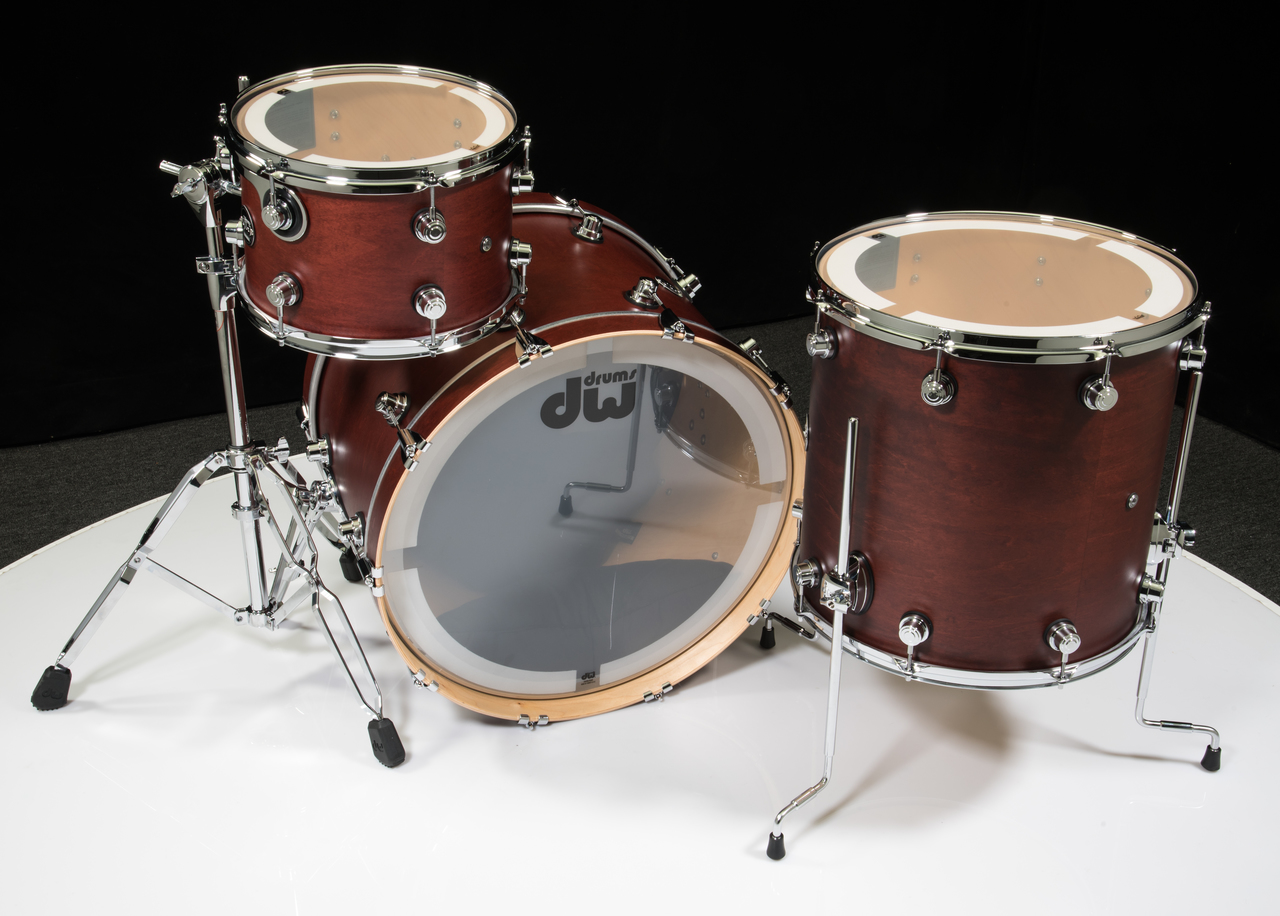 DW Performance Series 3pc Drum Kit Tobacco Satin Oil 12/16/22 Shallow