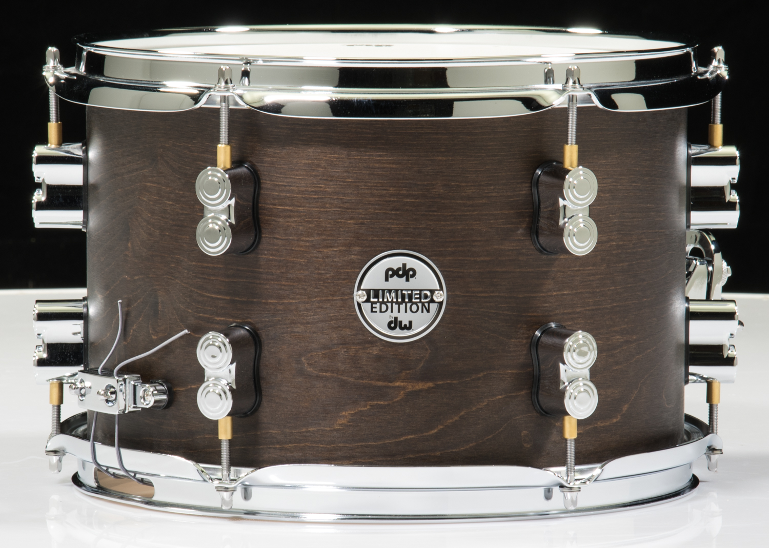 PDP Limited Edition Dry Maple 8x12 Snare Drum Dark Walnut Finish