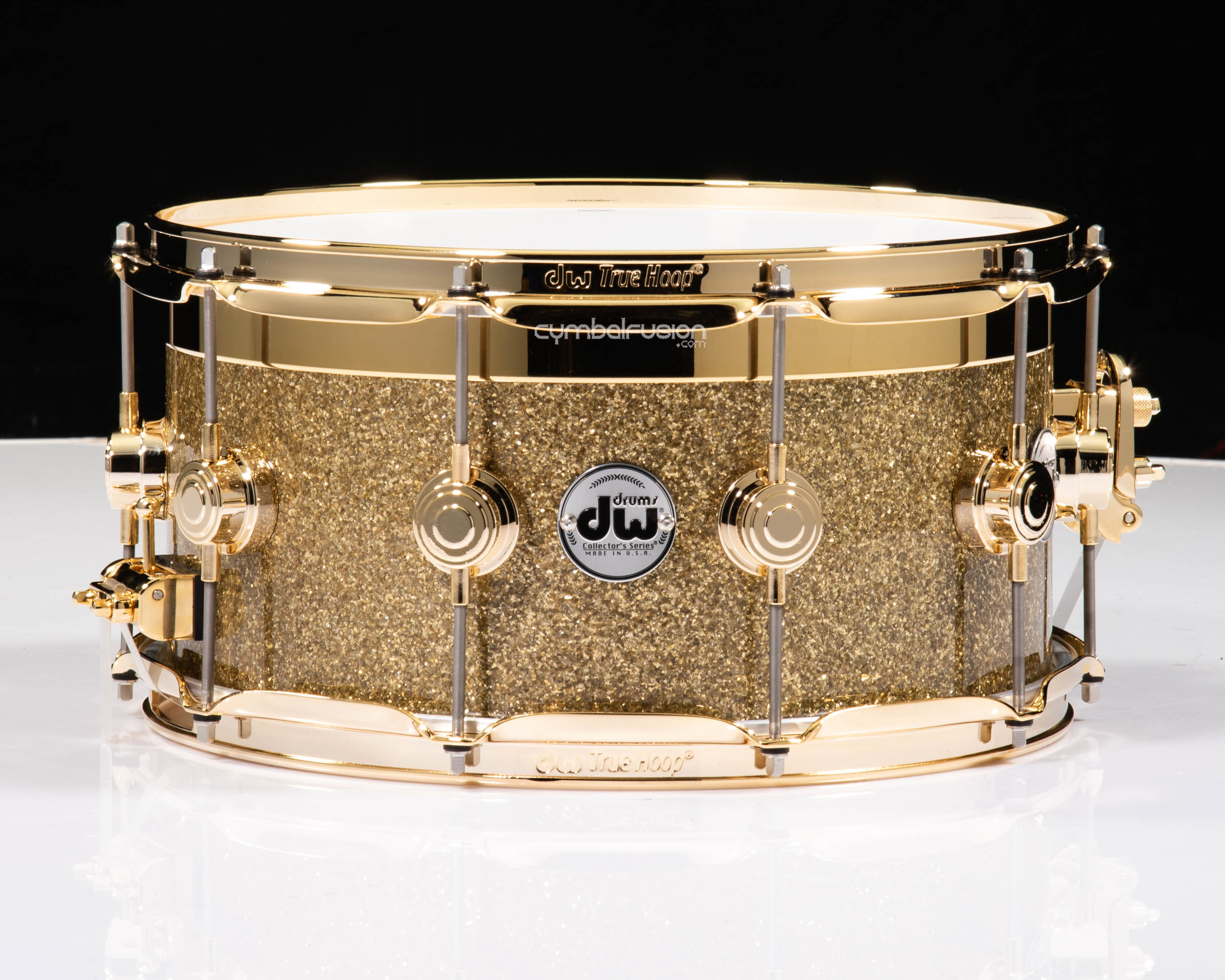 DW Collector's Series Gold Top Edge Snare 8x14 - Gold Glass