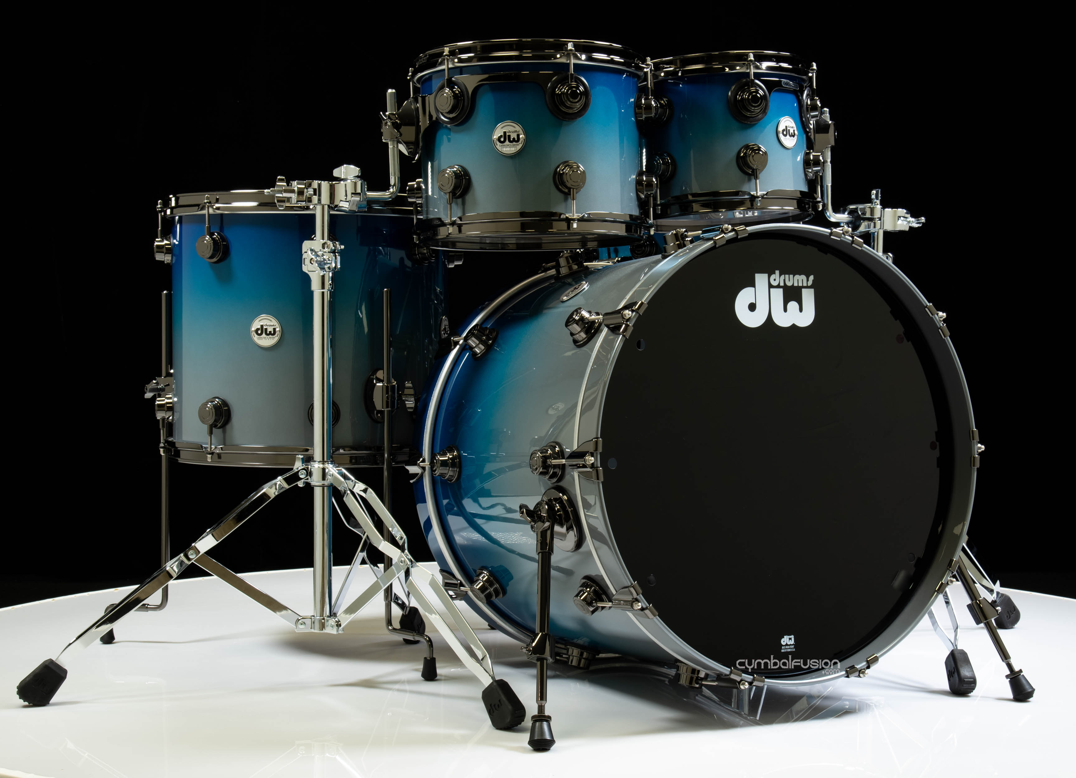 DW Collector's Series 5pc Pure Purpleheart Kit - Blue to Grey Lacquer