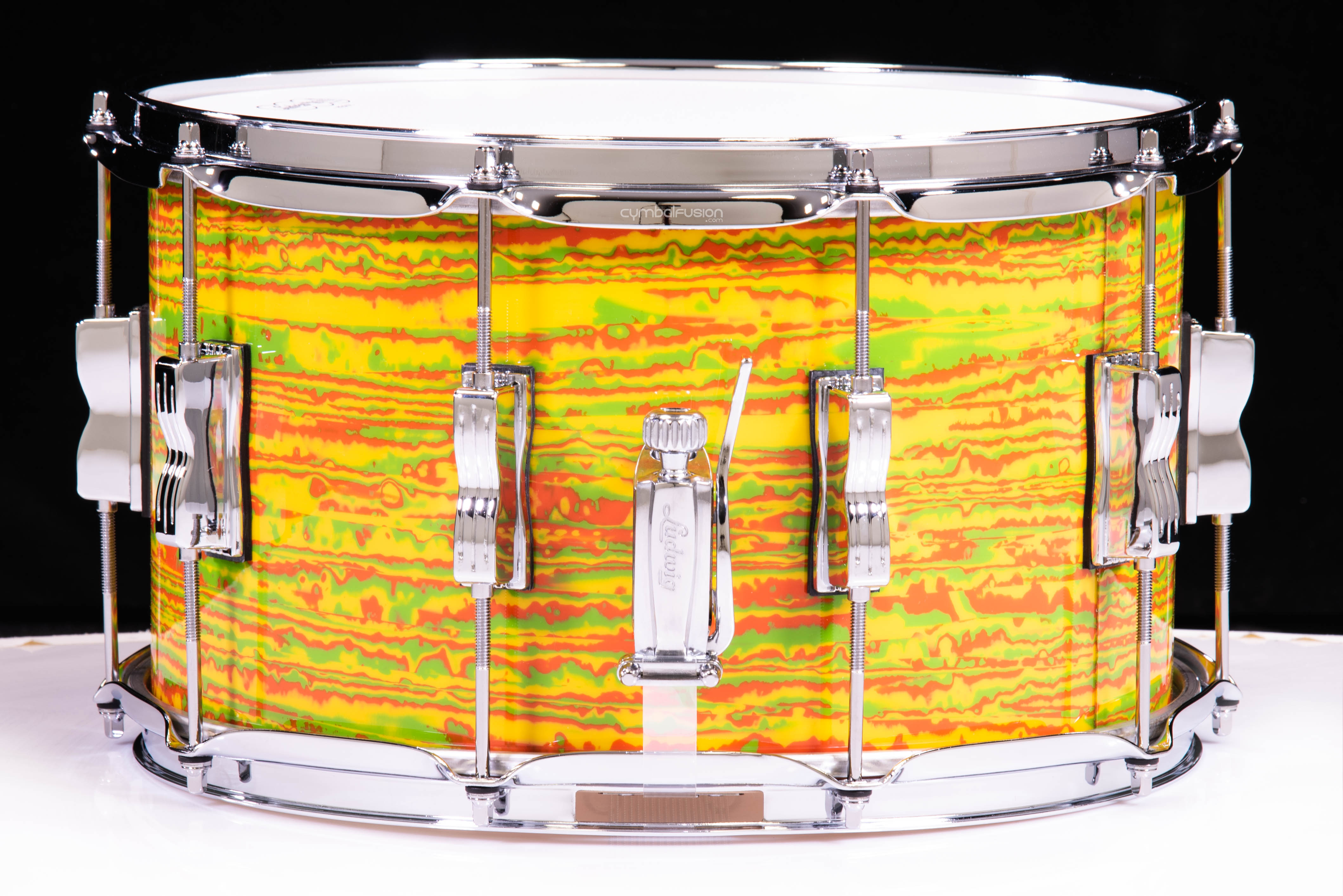 Birch Snare Drum 4x14 Orange Fade LQ Noble \u0026 Cooley Alloy Classic Painted Snare Drum 14x4.75 Flat Orange w⁄Black  Hw