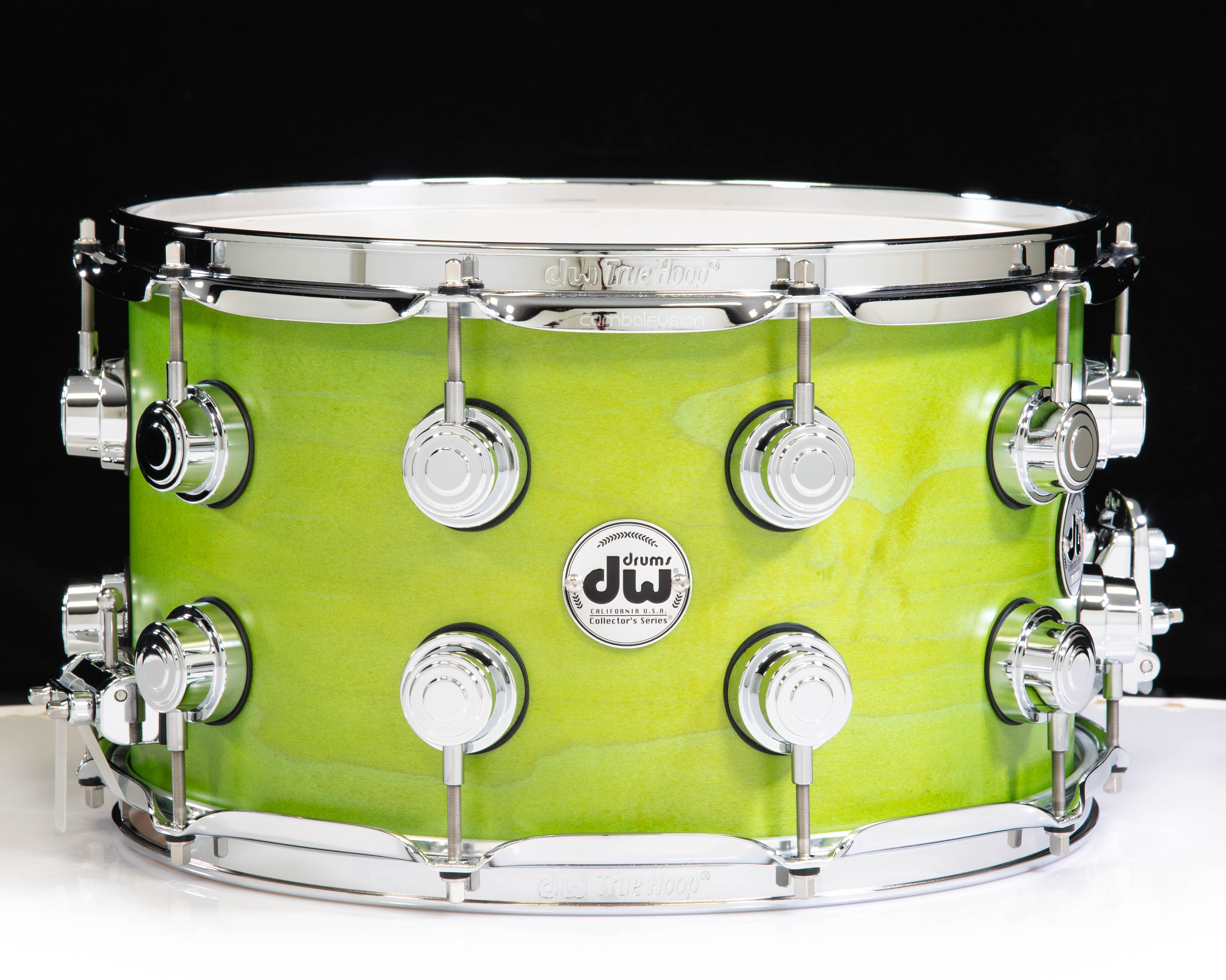 DW Collector's 8x14 Pure Maple Snare Drum - Lime Satin Oil