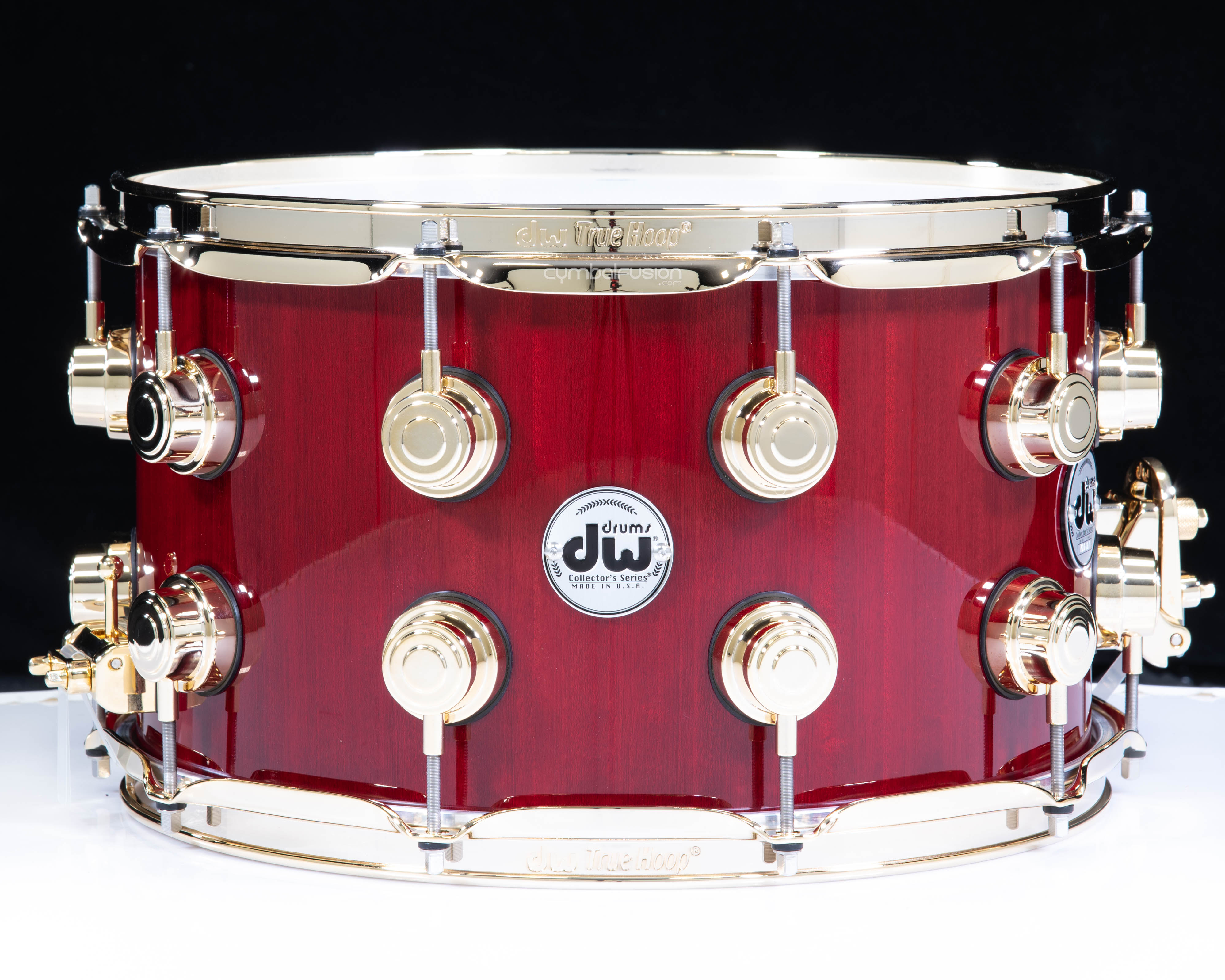 DW Collector's 8x14 Cherry/Mahogany Snare - Transparent Cherry Gloss (